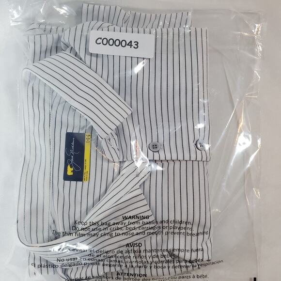 Jack Nicklaus Polo Shirt Men’s Large White Black Stripe Golf Shirt Golden Bear - Picture 8 of 8